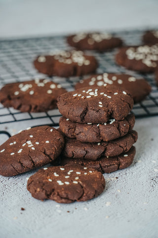 Riešutų sviesto sausainiai su Chaga ar Reishi grybo milteliais