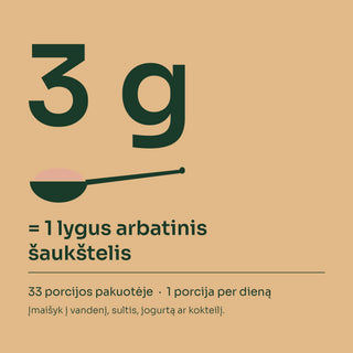 Acerolos porcija 3 g – 1 lygus arbatinis šaukštelis