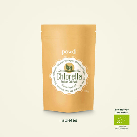 Chlorella tabletės, ekologiškos