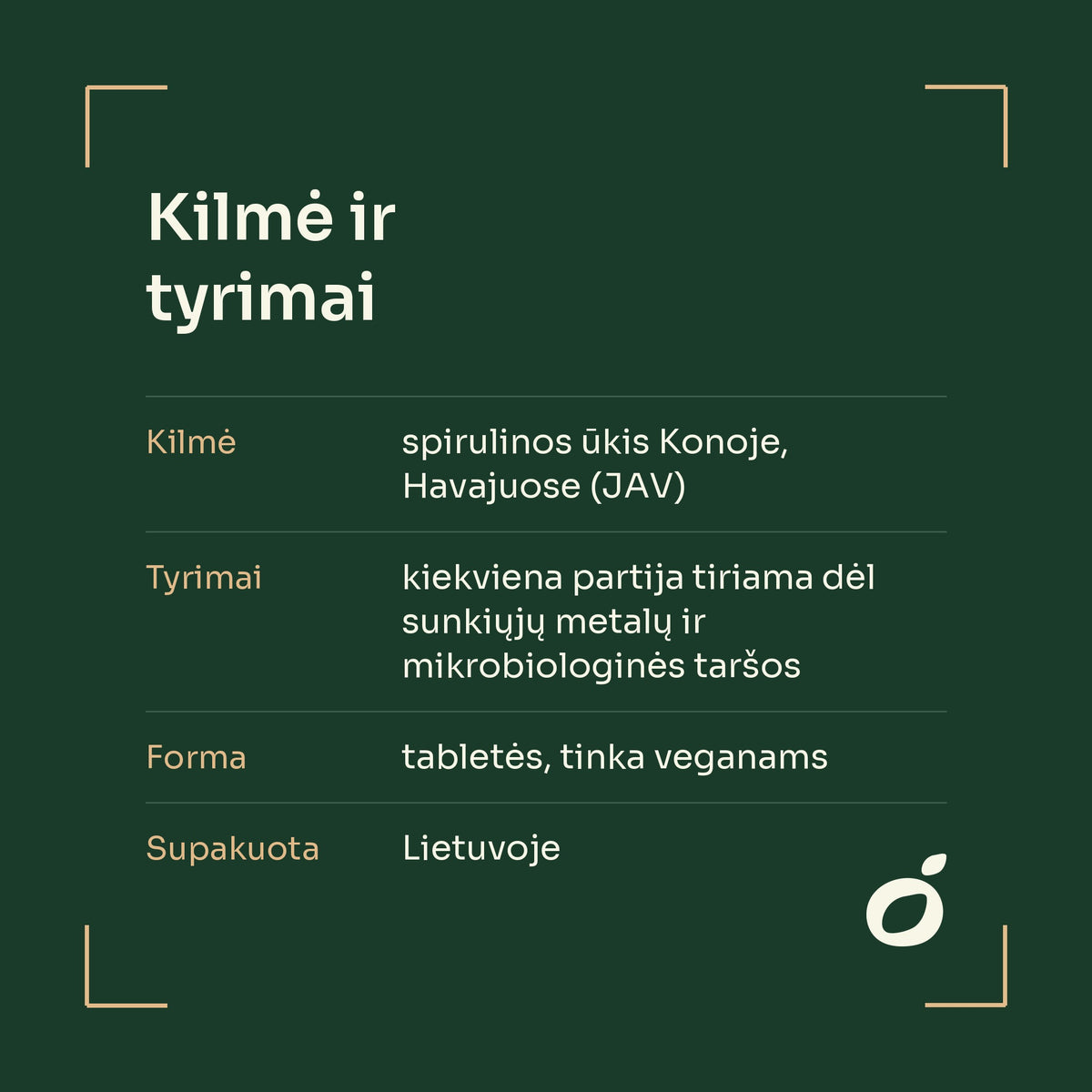 Havajų spirulina – spirulinos ūkis Konoje, Havajuose, kiekviena partija tiriama laboratorijoje, supakuota Lietuvoje