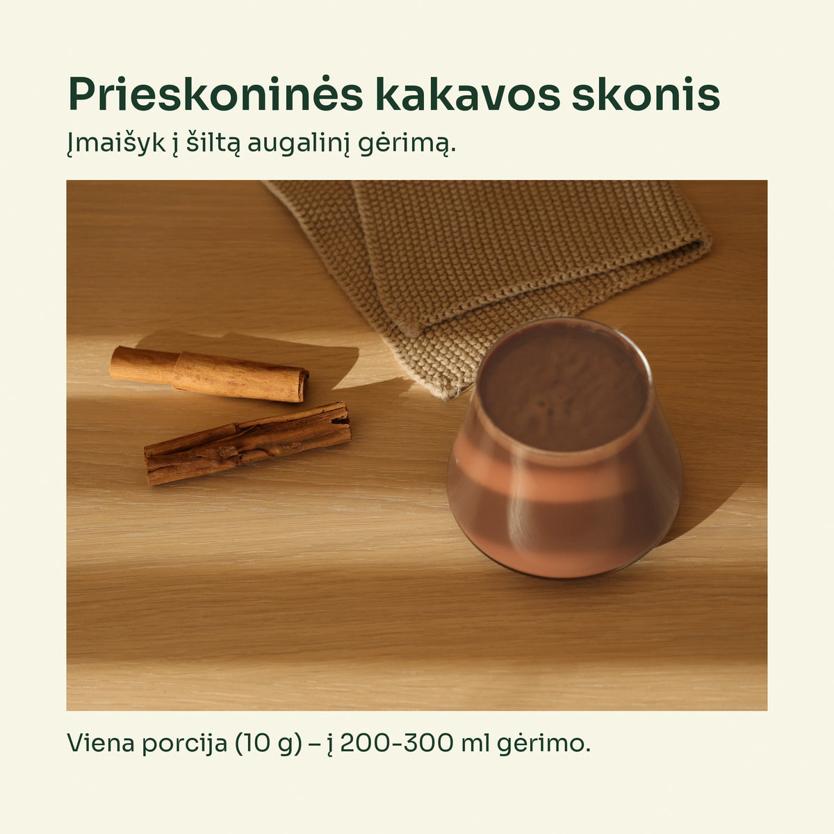 Immunity MIX gėrimas su cinamono lazdelėmis – prieskoninės kakavos skonis