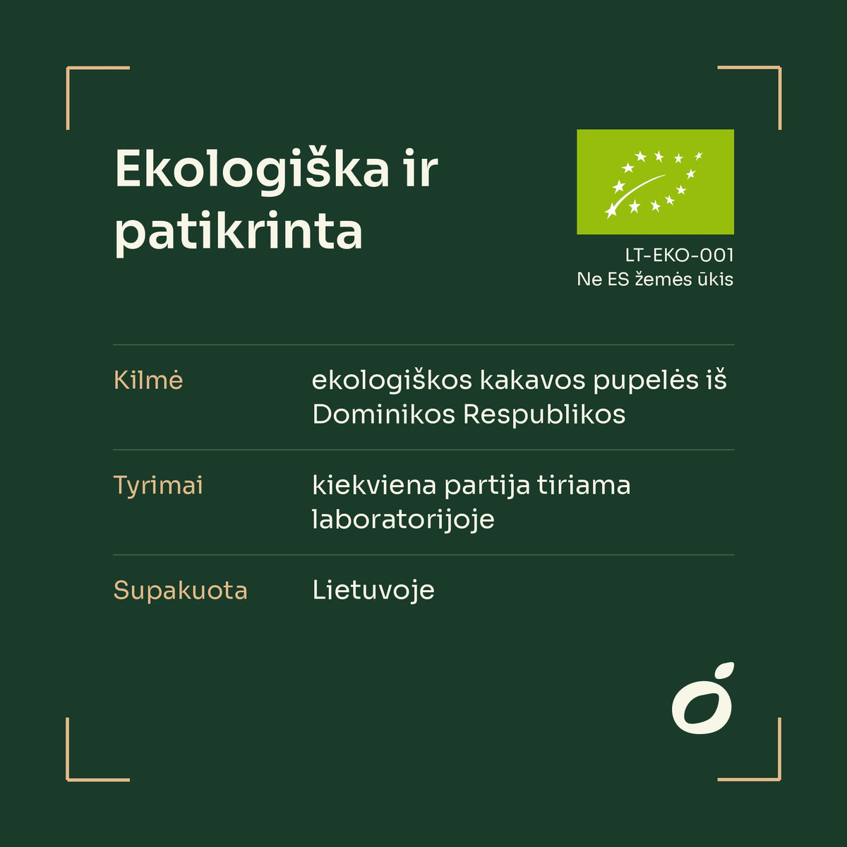 Ekologiška kakava iš Dominikos Respublikos, ES ekologinis sertifikatas
