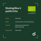 Ekologiška matcha iš Japonijos, ES ekologinis sertifikatas LT-EKO-001, supakuota Lietuvoje