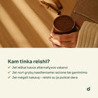 Šiltas kakavos gėrimas su reishi rankose – kam tinka reishi