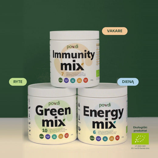 Trigubas kokteilis: Green, Energy ir Immunity Mix