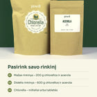 Pasirink rinkinio dydį: 200 g arba 600 g chlorellos su acerola
