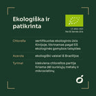Ekologiška chlorella iš sertifikuoto ūkio Kinijoje ir acerola iš Brazilijos, ES ekologinis sertifikatas