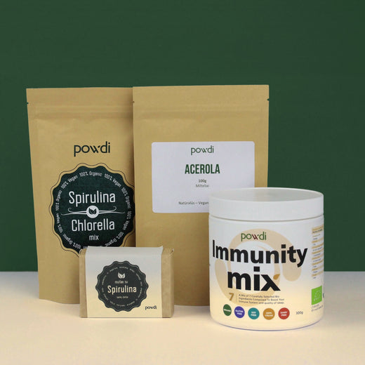 Rinkinys imunitetui: acerola, spirulina, MIX