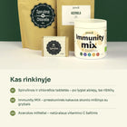 Rinkinio turinys: spirulinos ir chlorellos tabletės, Immunity MIX mišinys ir acerolos milteliai
