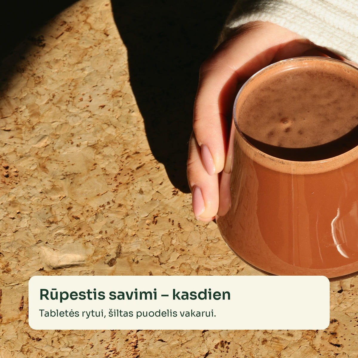 Šiltas gėrimas puodelyje – rinkinio produktai kasdien