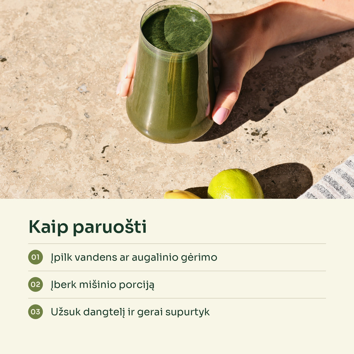 Ranka laiko žalią kokteilį – kaip paruošti MIX kokteilį plaktuvėje