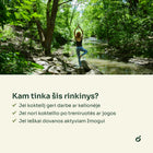 Moteris daro jogą prie upelio miške – kam tinka MIX ir plaktuvės rinkinys