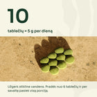 10 spirulinos ir chlorellos tablečių = 5 g per dieną