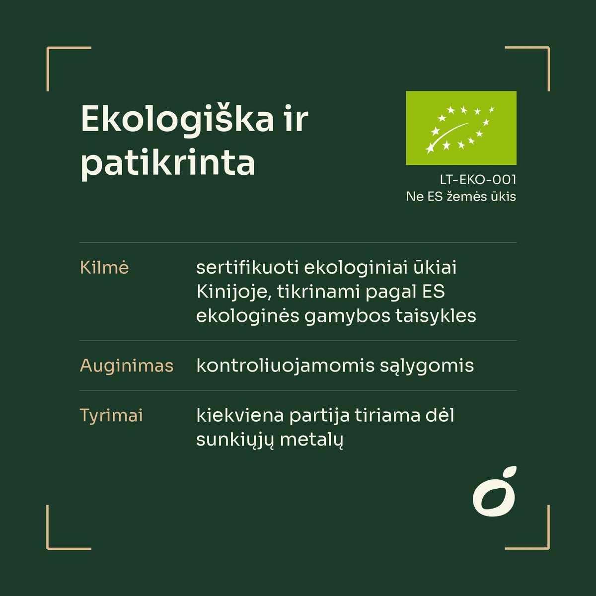 Ekologiška spirulina ir chlorella iš sertifikuotų ūkių Kinijoje, tikrinamų pagal ES ekologinės gamybos taisykles