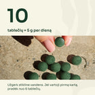 10 spirulinos tablečių – 5 g per dieną