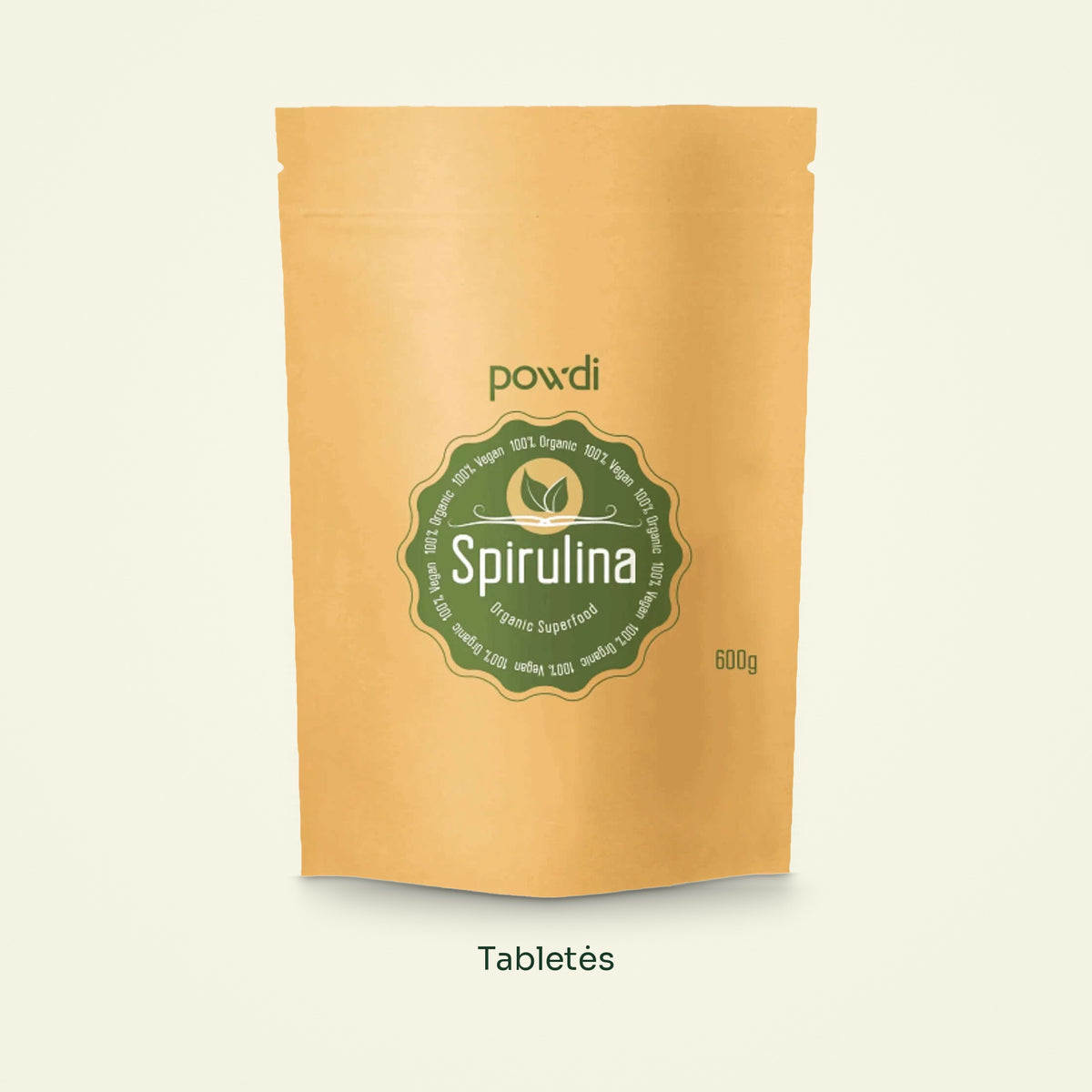 Powdi ekologiškos spirulinos tabletės, 600 g pakuotė