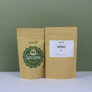 Rinkinys hemoglobino didinimui: Havajų spirulina ir Acerola POWDI