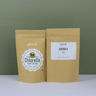 Supermaisto rinkinis žarnyno detoksikacijai: Chlorella ir Green Mix POWDI